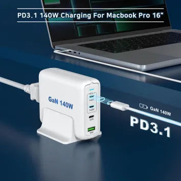 KC CE CB PD3.1 USB-C 140W GaN Desktop Charger for iPhone Samsung Laptop Tablet | 4U21T