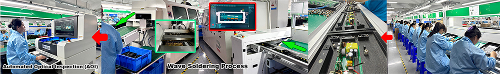 Charger production line assembly and quality inspection