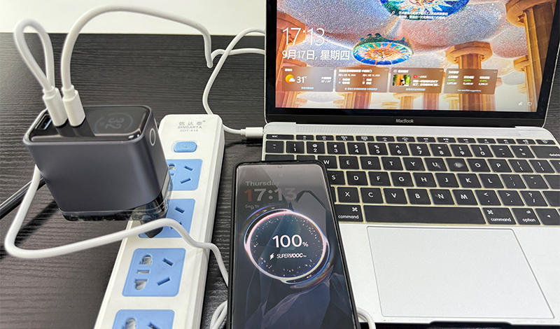 One USB-C charger for laptop and smartphone charging compatibility
