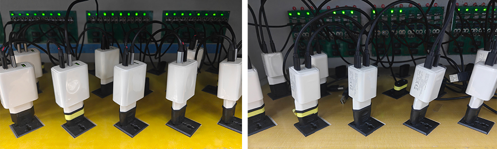 Aging rack in continuous operation - charger aging