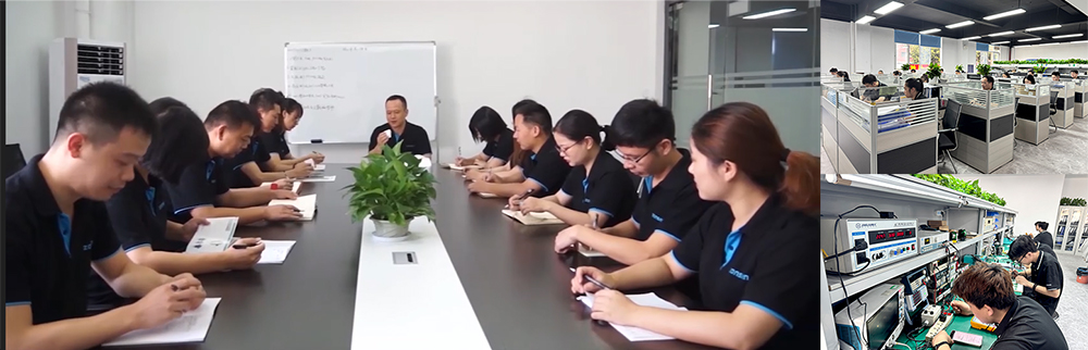 Engineers discuss charger and PCB design, as well as the office area