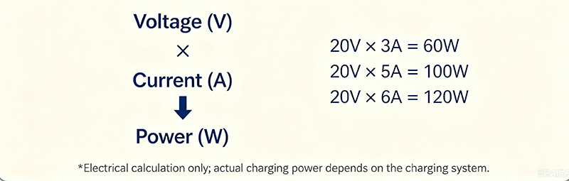 Current, Voltage, and Power Relationship Diagram