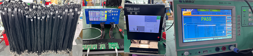 The charging cable is undergoing power testing and quality compliance checks