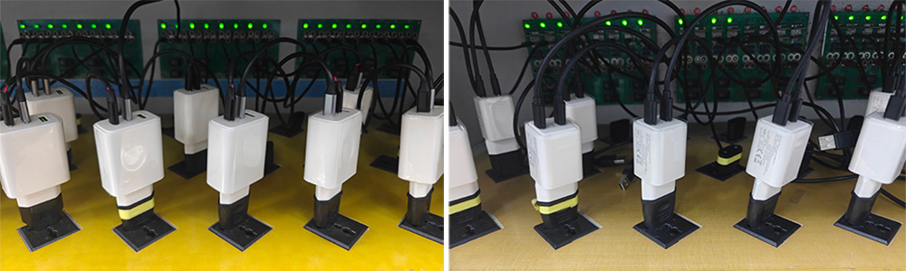gan fast charger type c undergoing aging tests