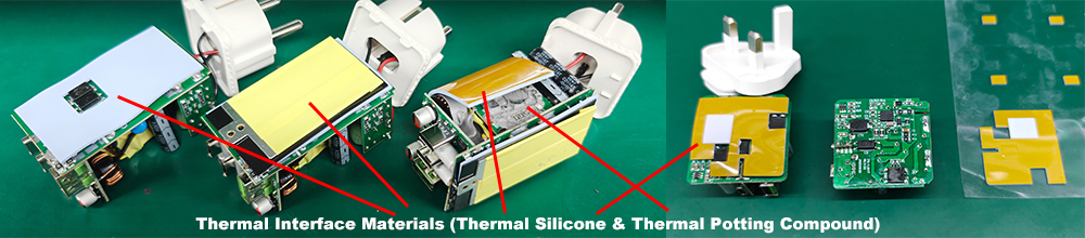 GaN Chargers - PCB and Thermal Design (Thermal Interface Materials - Thermal Silicone & Thermal Potting Compound)