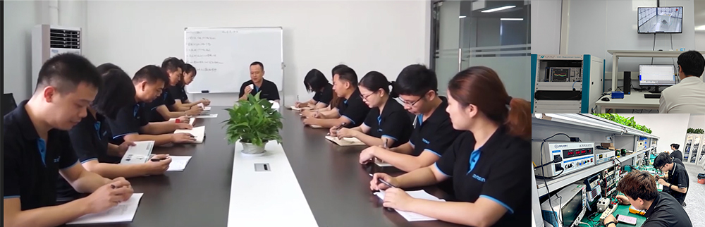 The Zonsan mobile phone charger engineering team held a PFMEA meeting and conducted production line preparations prior to mass production