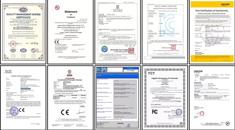 Essential product certifications for charger manufacturers: CE, CB, RoHS, KC, KCC, FCC, EPR, ETL, EAC, GS, etc.