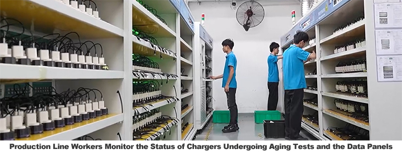 Monitor charger status and data dashboard during aging tests