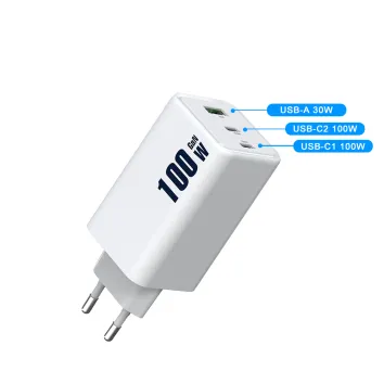 Ładowarka GaN 100 W. Producent szybkiej ładowarki USB-C z wieloma portami |ZX-3U37T