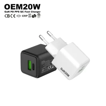Carregador de parede rápido GaN universal de porta dupla de 20 W para celular (USB-A + USB-C) |ZX-2U67T