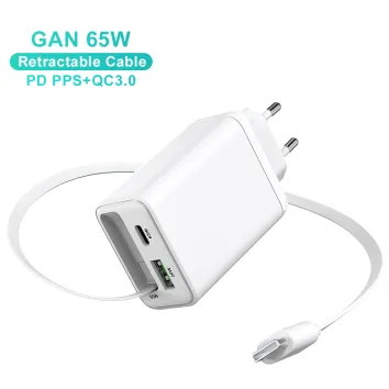 65W USB C Ladegerät Typ C Family Design KC CE RETRAKTABLE DATA Kabel 65W Gan Fast Ladegerät Adapter für iPhone Samsung Tablet |ZX-3U35T