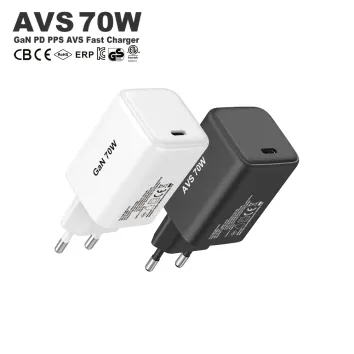 AVS Gan 70W USB-C Fast Charger for Samsung iPhone Laptop | ZX-1U90T