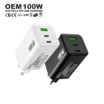 Niestandardowa szybka ładowarka ścienna GaN 100 W typu c 2C1A Wieloportowa ładowarka ścienna do iPhone'a Samsunga i laptopa Macbook |ZX-3U37T