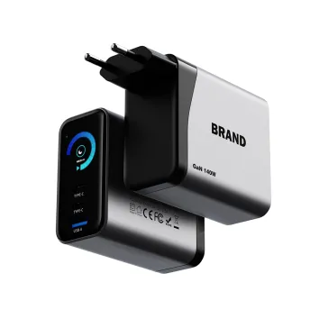 New Mobile Phone Chargers Adapter PD GaN 140w Desktop Charger USB C Fast Charging With Display