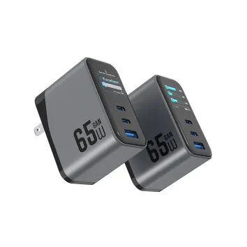 Smart Charging TFT Display 67W Gan Charger Mobile Phone Universal PD PPS Wall 65w Charger Type c | ZX-3U38T