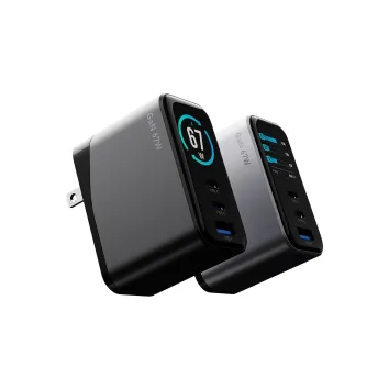 Smart Display Fast Charger 67w Universal Mobile Phone Super Chrager Adapter Gan 67w 65w Chargers Type C