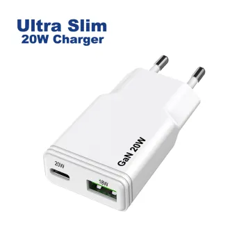 Ultra Slim 20W 충전기 PD EU KR 플러그 범용 휴대용 USBC WALL 휴대 전화 충전기 C20W 18W GAN FAST Charger Mobile
