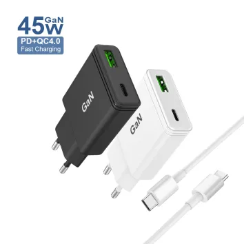 초박형 45w Gan 충전기 유형 c 휴대폰 고속 충전기 |ZX-2U116T